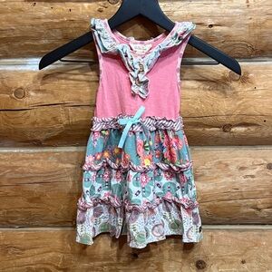 Matilda Jane Pink and Green Ruffle Dress